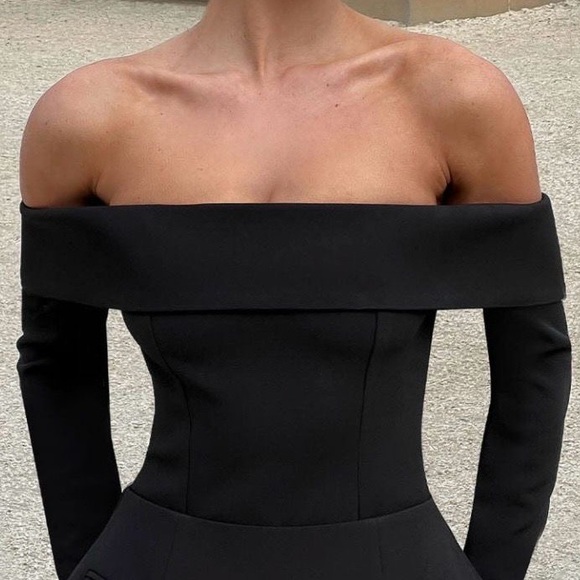 Babyboo Fashion Tops - BABYBOO   GENEVA TOP - BLACK               Chic Off-Shoulder Black blouse top